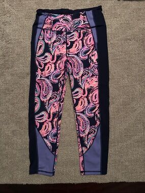 Lilly Pulitzer Pink Paisley Panel Leggings